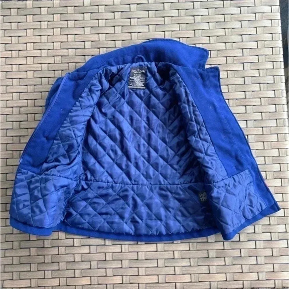 Nautica‎ Double Breasted Peacoat Full Zip Little Girls’ Size 4 Blue/Red Striped - Picture 6 of 9
